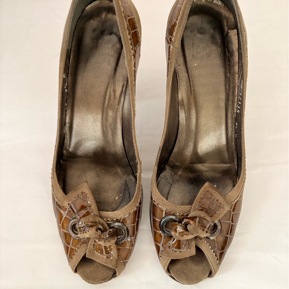 Stuart Weizerman leather and suede heels